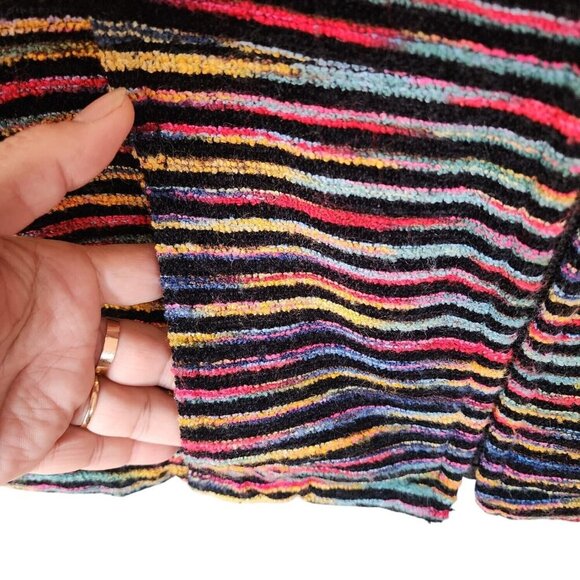 Chico's Design Women's Multicolor Striped Zip-Up Hooded Jacket Size 2 - Picture 6 of 11